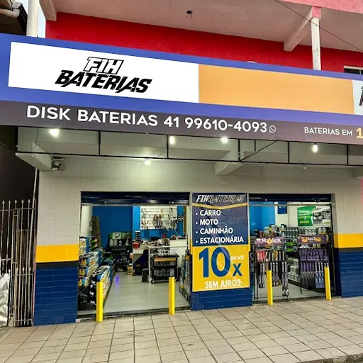 Baterias automotivas e de moto disponíveis na loja Fih Baterias em Curitiba